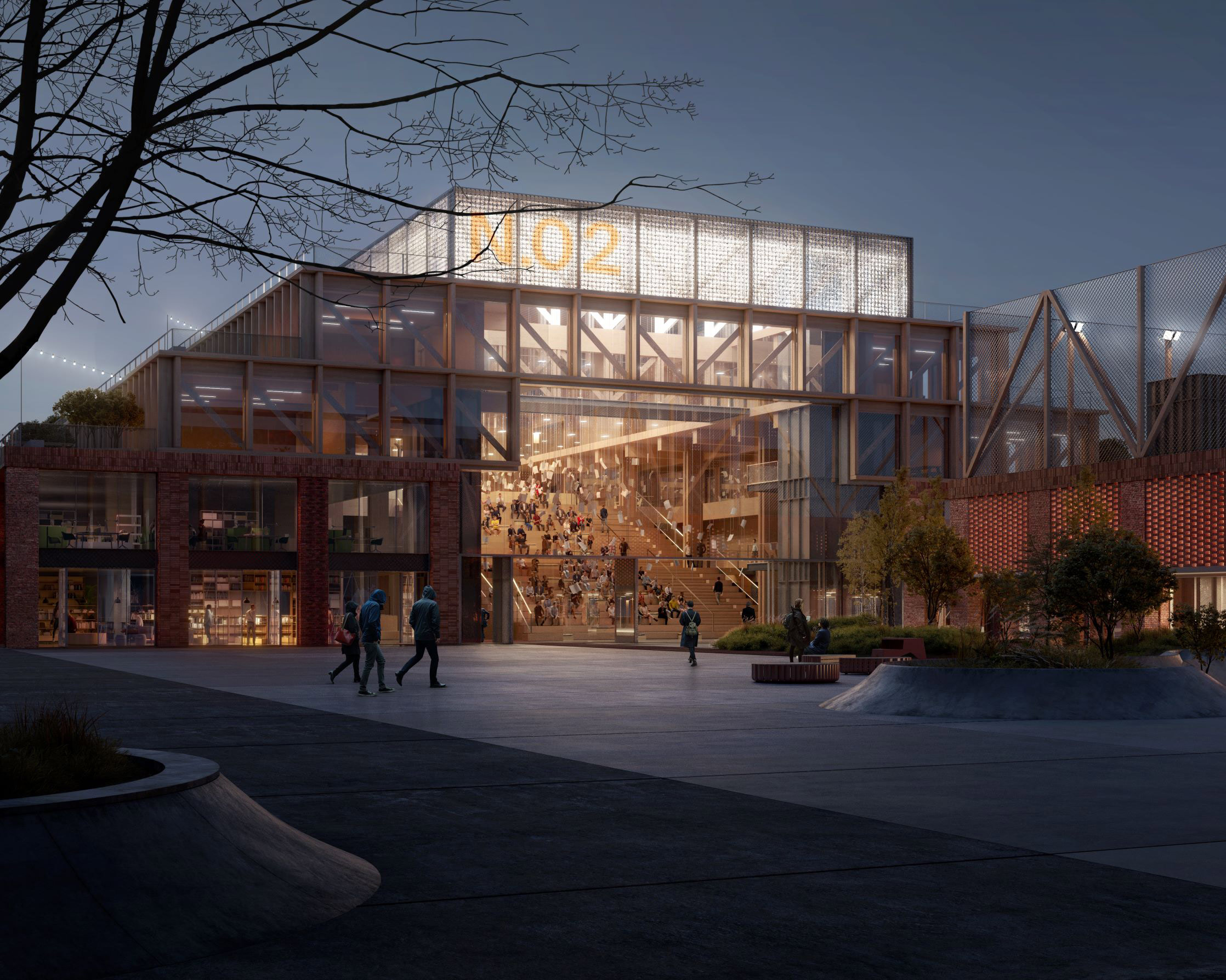 Tårnkvartalet skole i mørke