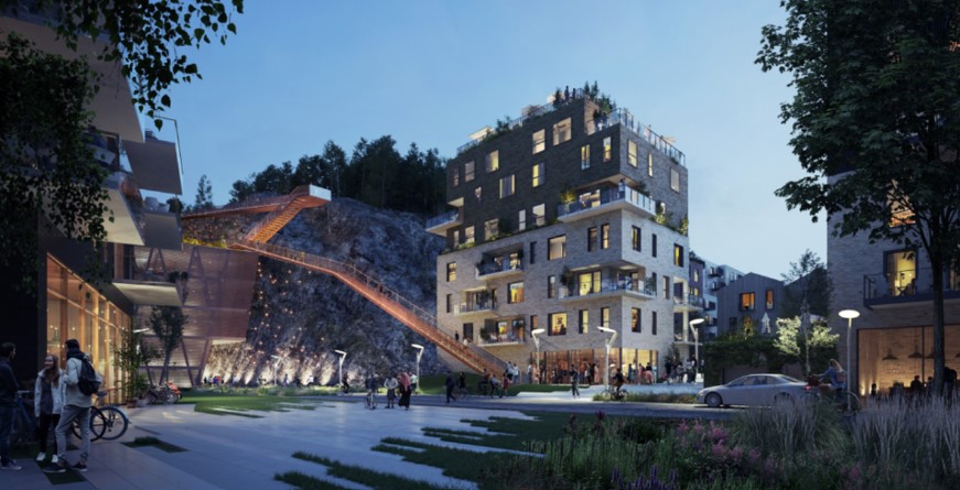 Franzefoss illustrasjon berg og trapp