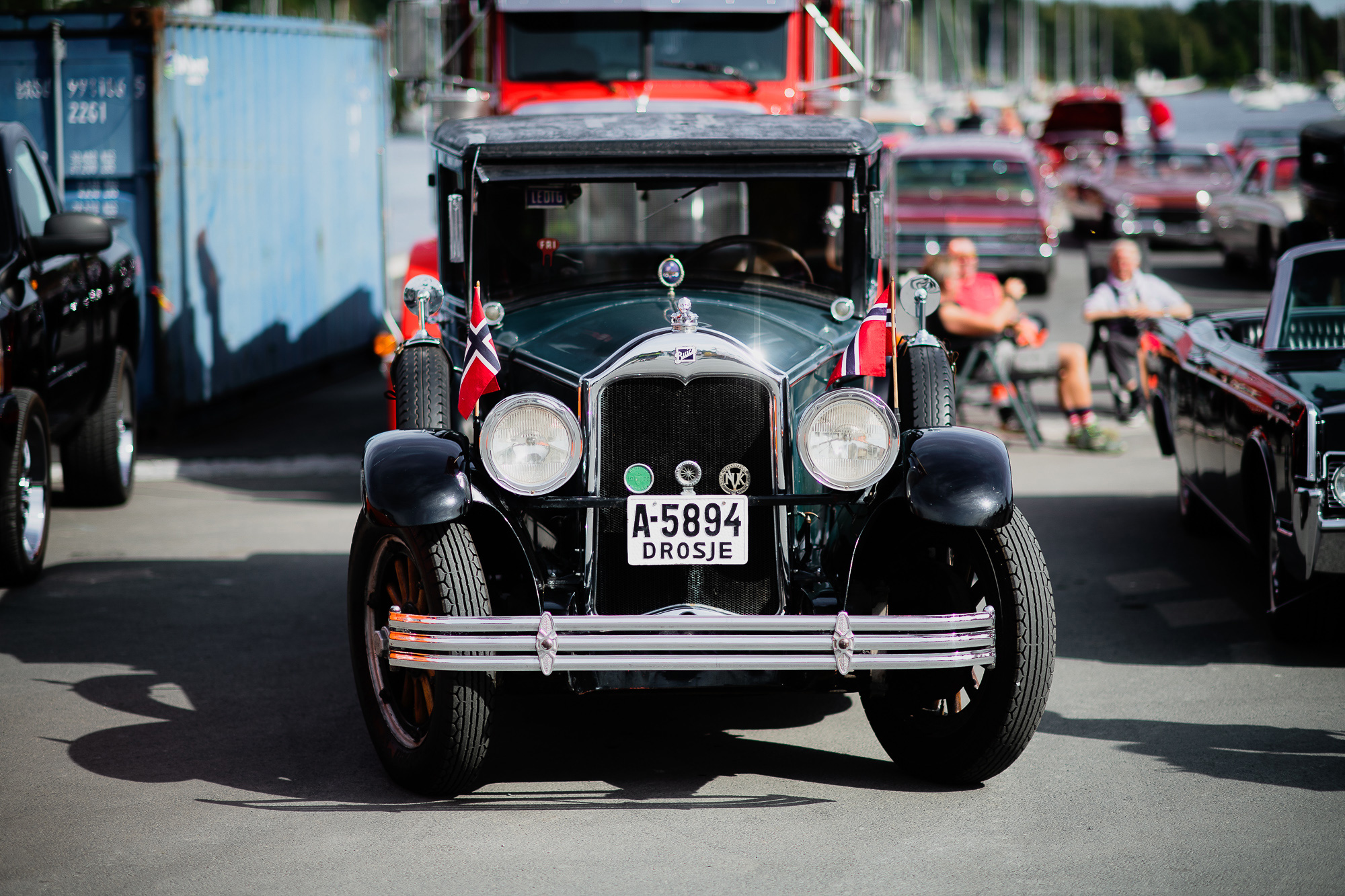 Veteranbil fra byfesten i Sandvika